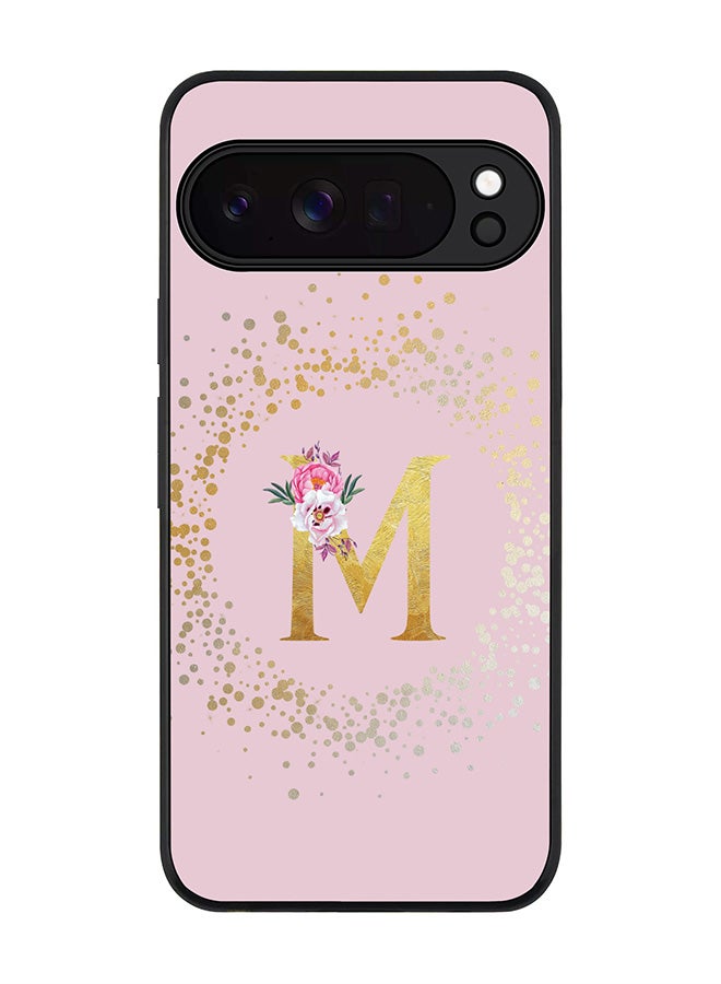 Stylizedd For Google Pixel 10 Pro XL Case,Slim fit Camera Protection, Shockproof Thin Phone cover  - Custom Monogram Floral - M  (Pink ) - Image 1